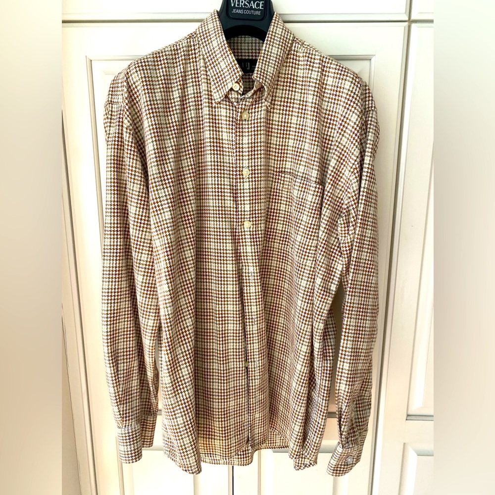 Vintage Dunhill Retro shirt MADE IN ITALY Logo on Chest pocket L